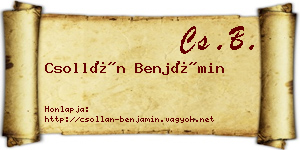 Csollán Benjámin névjegykártya